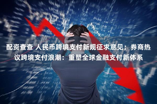 配资查查 人民币跨境支付新规征求意见；券商热议跨境支付浪潮：重塑全球金融支付新体系