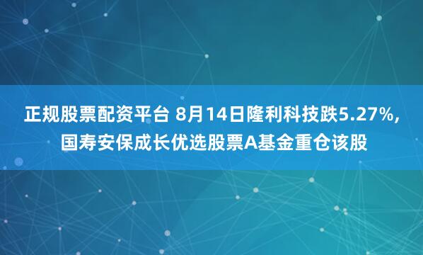 正规股票配资平台 8月14日隆利科技跌5.27%, 国寿安保成长优选股票A基金重仓该股